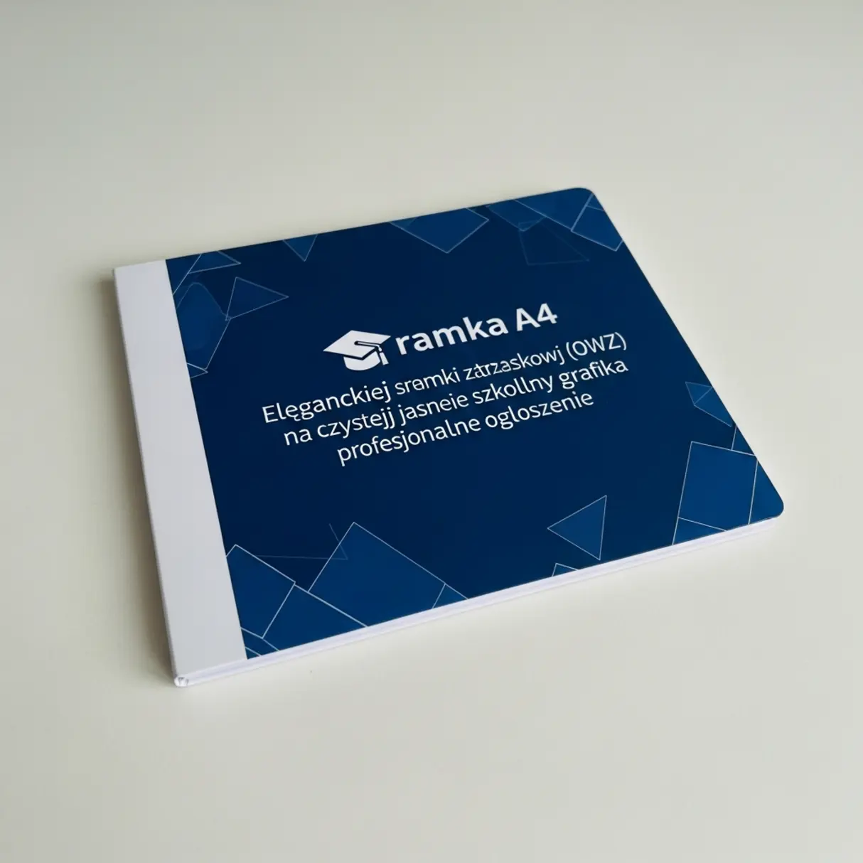 Elegancka ramka A4 z informacją o ramce zatrzaskowej OWZ.